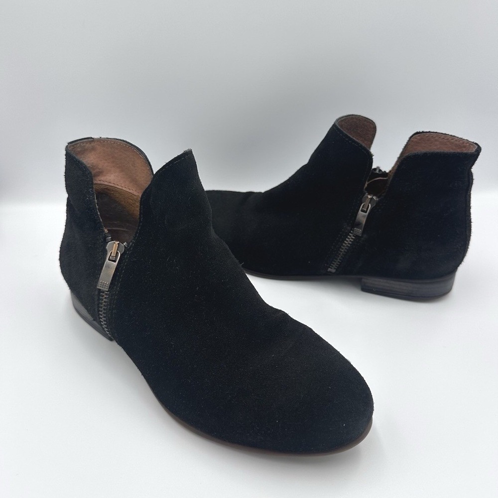 Eric Michael Women's Black Suede Ankle Booties 37 (US 6) Boho Lagenlook Indie